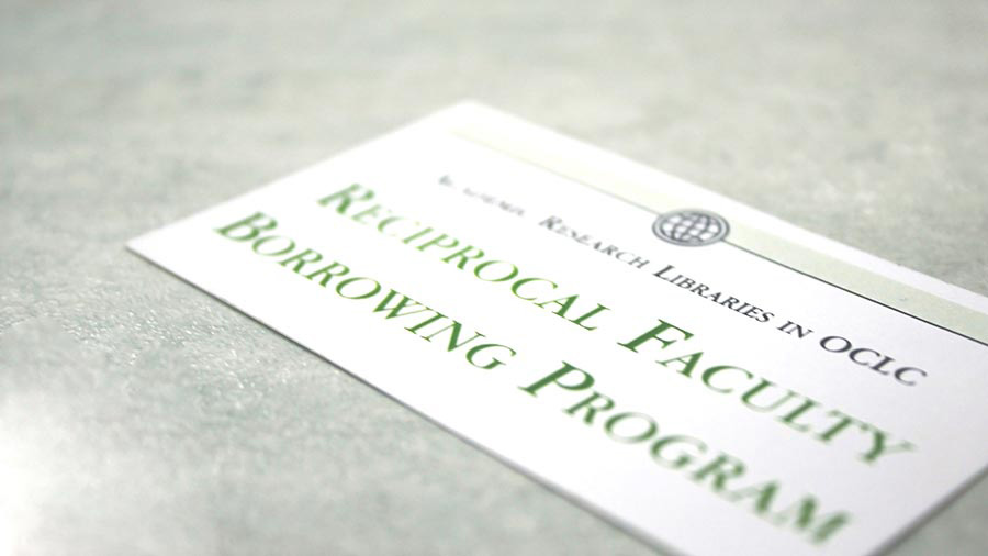 photograph of a OCLC Reciprocal Borrowing Card