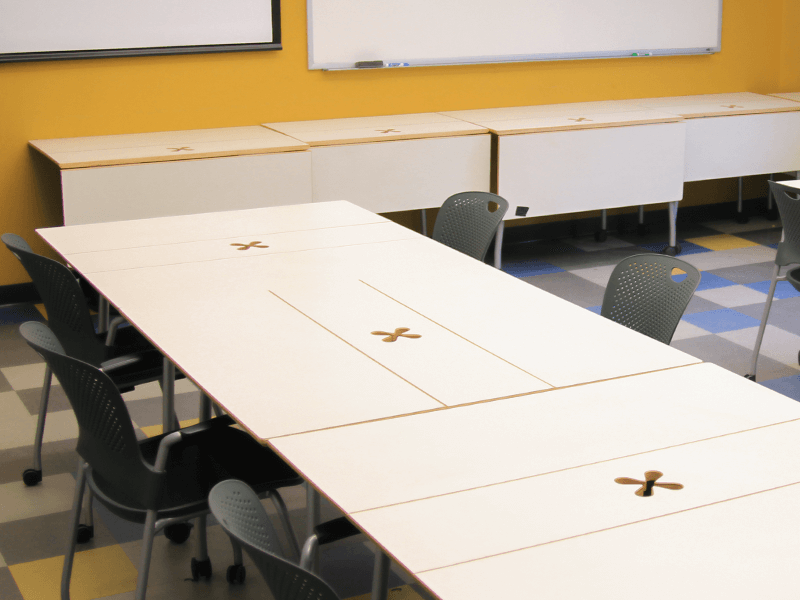 study room with tables and chairs