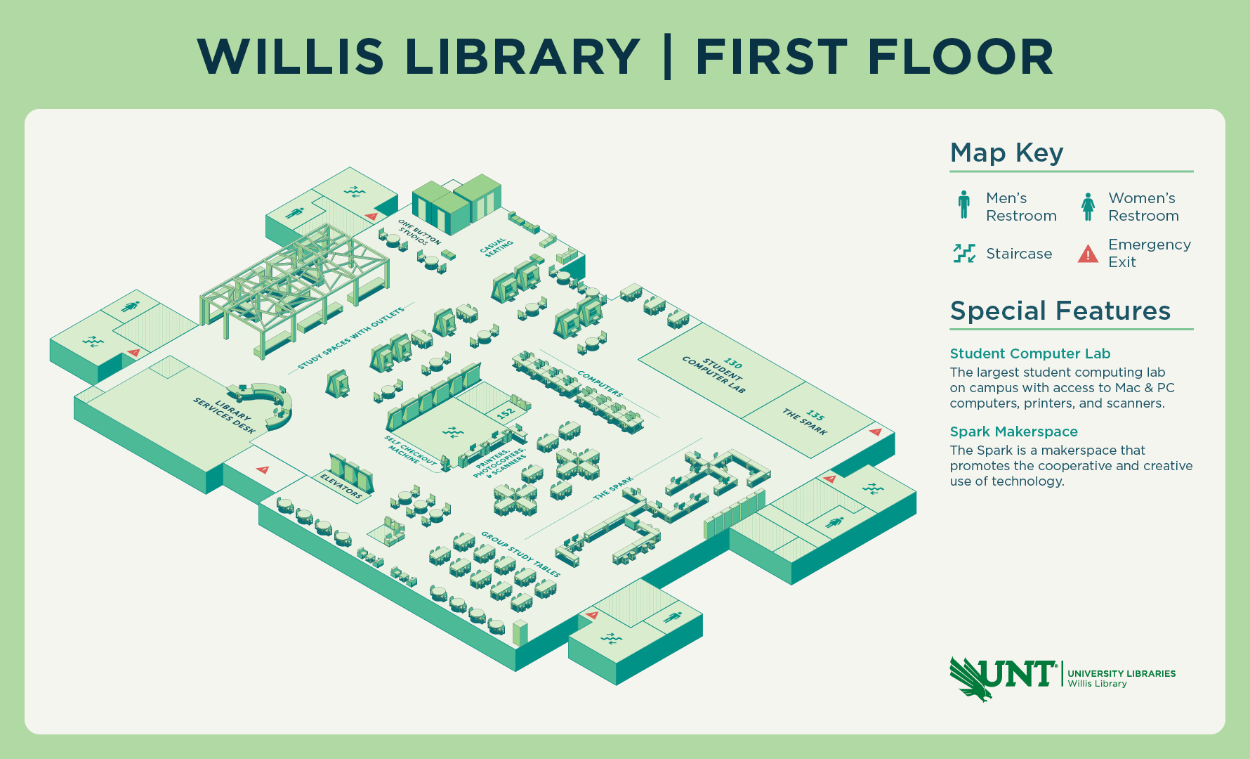 First Floor Map of Willis Library