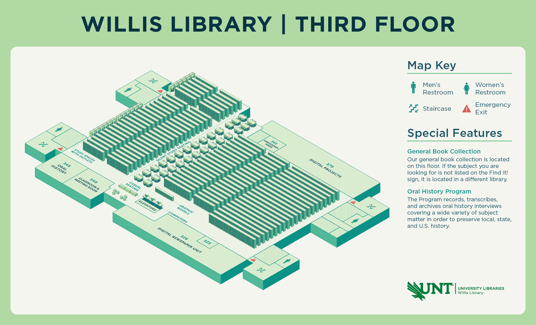 Third Floor Map of Willis Library