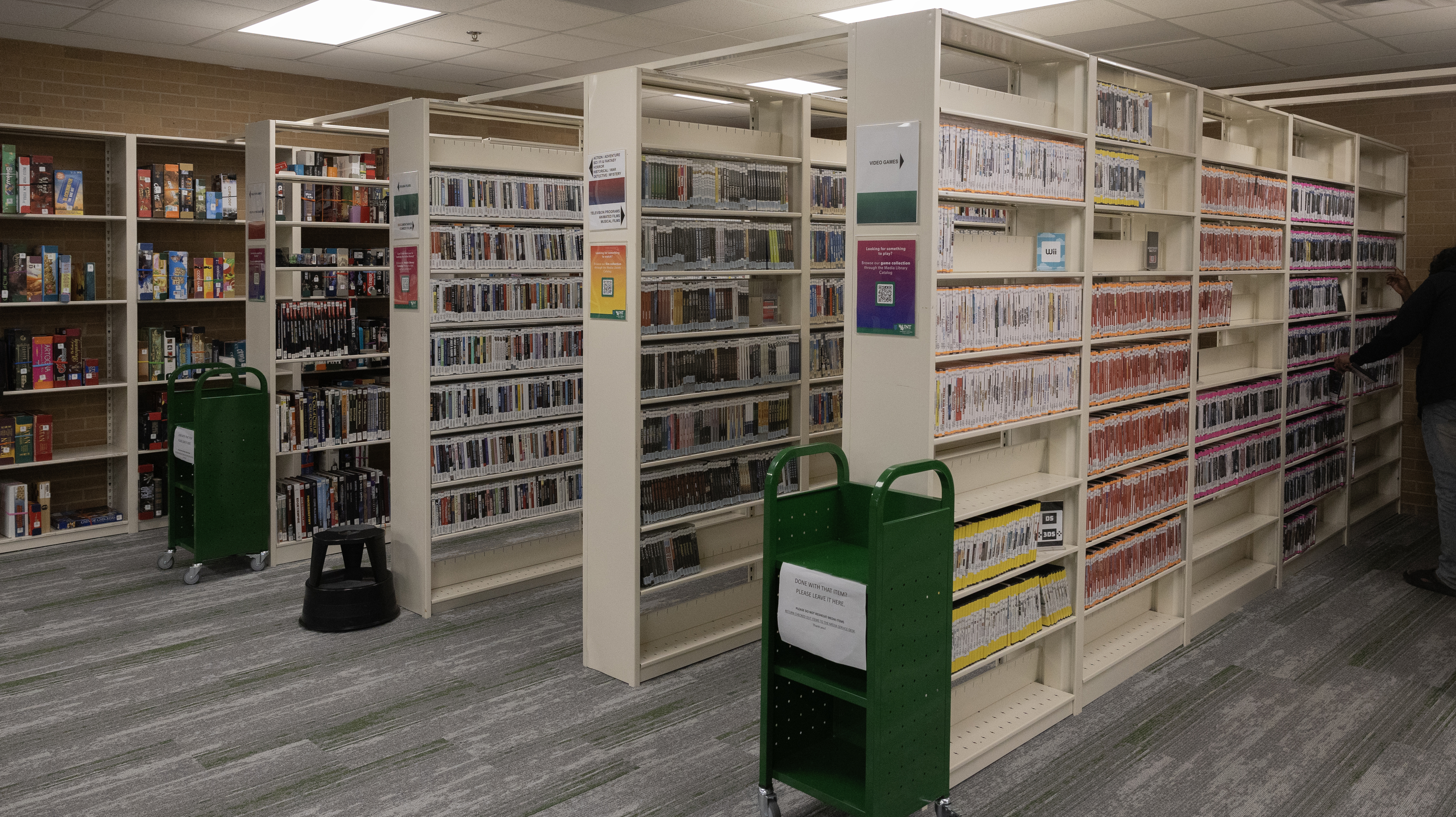 Photos of the Media Library stacks
