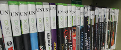 Video games on a shelf