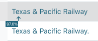 Screenshot of a facet example with a percentage comparison note.