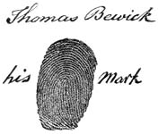 Thomas Bewick's thumbprint