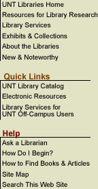 UNT Libraries Menu
