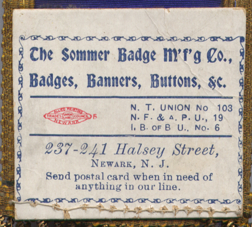 Maker's label on reverse