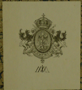 Armorial bookplate of Maxmilian, Emperor of Mexico.